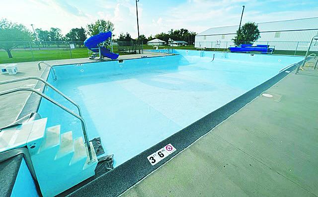 Drayton’s public pool awaits a new liner. Photo courtesy of Chase Boen.
