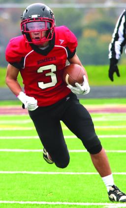 Trenten Keena returns the opening kickoff in Saturday’s game.