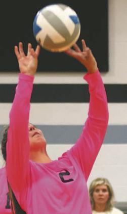 Brooke Gullickson returns the ball to Benson County in action in Edinburg.