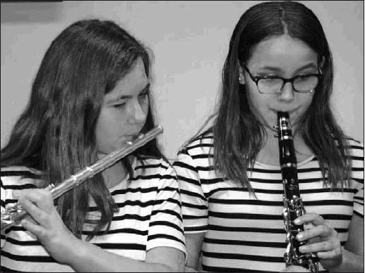 Natasha Knudson and Hailey Berg played a duet last Thursday Evening. Photo submitted by Drayton Area Community Foundation