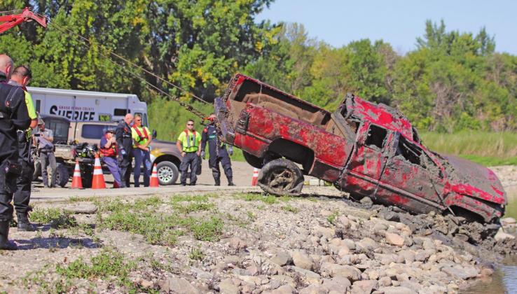 Pick up recovered from river after being missing for about ten years. VNV Photo by Lesa Van Camp