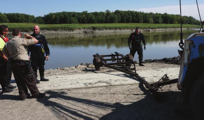 Workers also recovered the trailer which had gone into the river with the pickup. VNV Photo by Lyle Van Camp