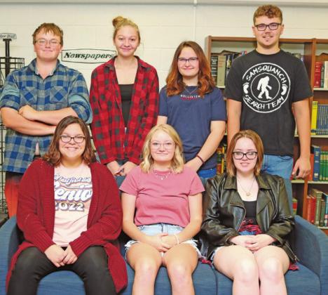 Class of 2022 on their first day of school. Pictured left to right back row: Cole Wilson, Kayli Staskivige, Ariaunna Larocque, and Nicholas Van Camp. Front row l to r: Aaliyah Lorenzen, Mackenzie Guss, and Jordie Praska. Not pictured: Jayden Sherrill. Photo submitted by Drayton Public School
