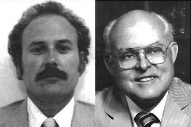 Deputy U.S. Marshal Robert Cheshire Jr., left, and Marshal Kenneth Muir were killed in 1983 while trying to make an arrest in Medina, N.D. (Photos courtesy of State Historical Society of North Dakota)