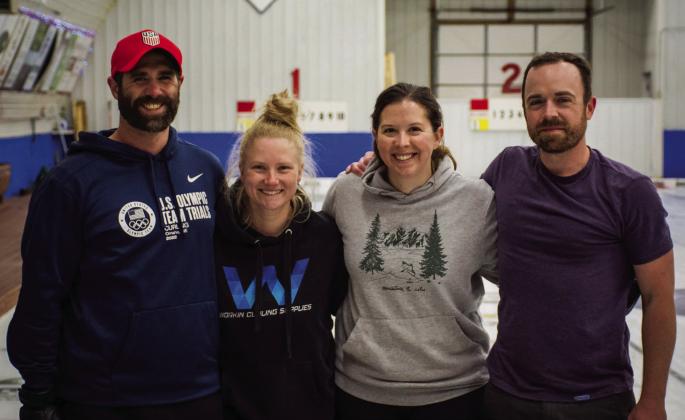 2nd Event winner - Evan Workin Rink, Fargo, ND (L-R): Evan Workin, Rachel Workin, Christina Lammers, Darin Wilwand. Photo by Krystal Wilson.