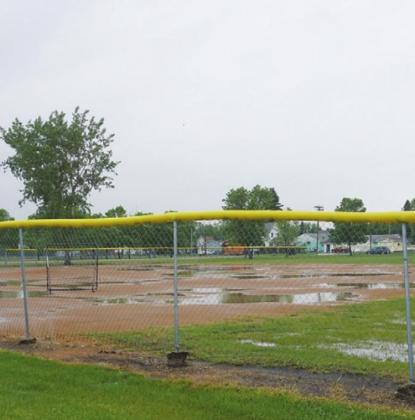 The American Legion diamond after the rains from Sunday through Tuesday. VNV Photo by Lyle Van Camp