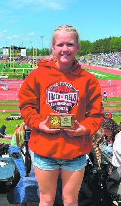 Alyssa Hoyles placed fourth in state pole vault. Submitted photo.