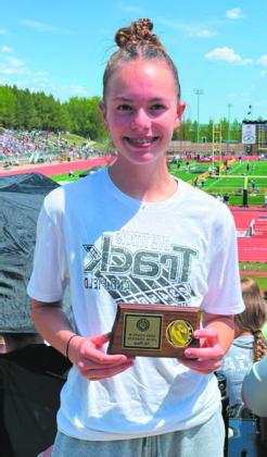 Jocelyn Vold seventh in the 100 hurdles. Submitted photo.