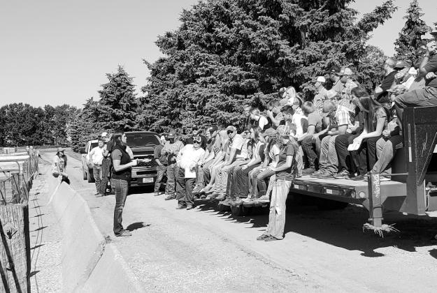 Visitors take part in the NDSU Carrington Research Extension Center's 2022 beef production tour. (NDSU photo)
