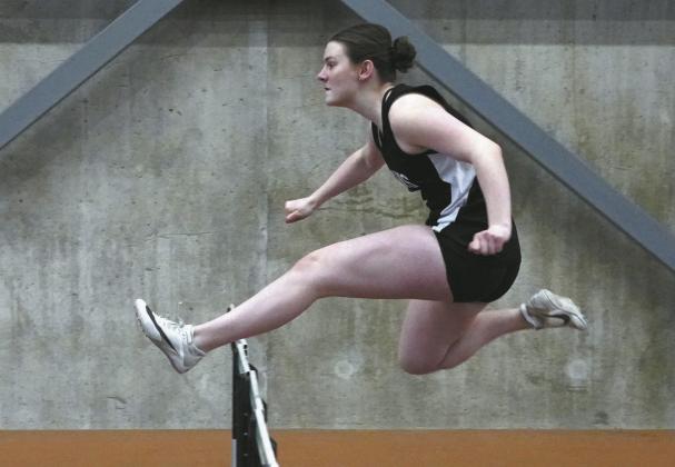 Jocelyn Vold placed second in high hurdles with a time of :10.38. Photo by Larry Stokke