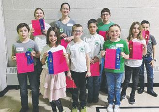 Front Row l to r: Beau Wieler, Isla Emerson, Levi Norrell, Oscar Hunter, Avery Fitzgerald, Kiera Seng Back Row l to r: Aubrey Ratliff, Caroline Stegman, Christopher Longtin, Nathan Stegman