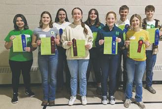 Front Row l to r: Greta Burrell, Kaylee Kemp, Amelia Carpenter, Graesen Helgoe Back Row l to r: Alexus Snyder, Christine O’Toole, Malory Kemp, Joshua Zaharia, Preston Emerson