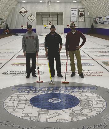 Left to right: Andy Gradzieleski, Tom Gradzieleski, and Tom Halcrow stand on their new ice sheet