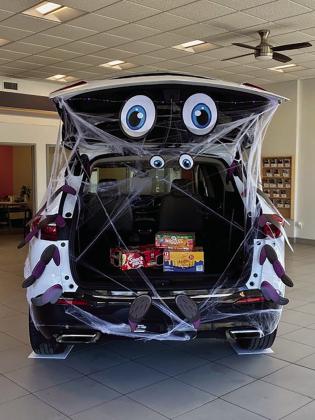 Birchwood Chevrolet’s hungry spider awaiting donations.
