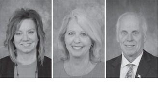 From the left, incumbent state Reps. Kathy Frelich, Donna Henderson, and Dennis Johnson, all Republicans, live in District 15 as a result of the newest redistricting lines. Two District 15 House seats will be on the ballot in 2024. Johnson has decided not to seek reelection. (Photos provided by the North Dakota Legislative Assembly)