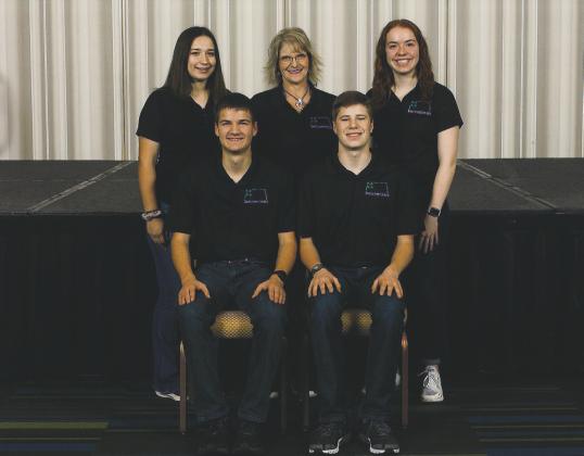 North Dakota's National 4-H Congress delegates, pictured from left: (front) Alex Lahlum, Andrew Myrdal, (back) Amilia LIllehaugen, chaperone Becca Yarger, Marit Ellingson (NDSU photo)