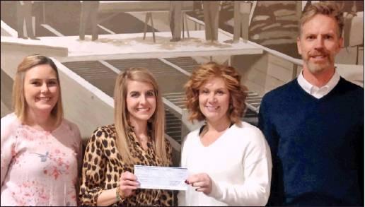 Drayton Park District (L-R): Dawn van der Lith, Jessi Woinarowicz, Andrea Passa accepting check and Rob Boll. Photo submitted by Drayton Area Community Foundation