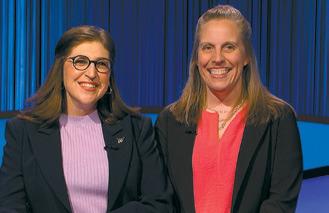 ‘Jeopardy!’ Host Mayim Bialik (left) with Holly Hassel (right), NDSU professor of English.