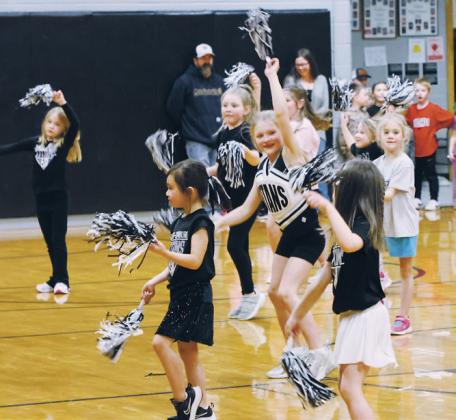 The Tiny Titans cheerleaders performed during halftime at Thursday's game in Crystal. Photo by Jamie Rarick