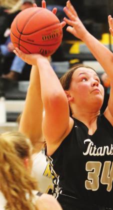 Hailey Berg puts up a shot Saturday in Park River. VNV photo by Lyle Van Camp