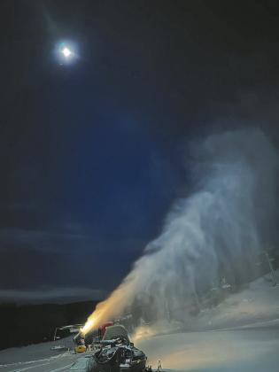 After having received 9 inches of natural snow courtesy of Mother Nature, Frost Fire Park put its new snowmaking infrastructure to use for the first time on Thursday, Oct 26. Frost Fire Park is scheduled to open for its winter skiing and snowboarding season on Saturday, Dec. 2, but according to Patty Gorder, general manager, if conditions allow the season could start earlier. Frost Fire Park photo.