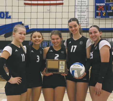 DVE Seniors Alyssa Hoyles, Raelyn Knutson, Brooke Gullickson, Elizabeth Fedje and Christine O’Toole. Photo by Jodi Fedje