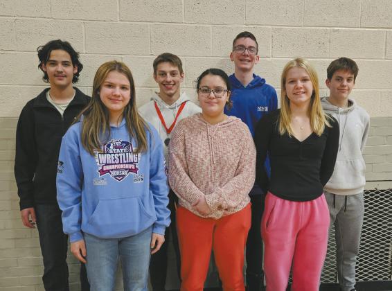 Pictured L to R: Lucas DeSouza, Violet Hoyles, Carter Johnson, Melissa DeSouza, Jonah Rarick, Alyssa Hoyles, Gavin Cole. Photo by Jamie Rarick