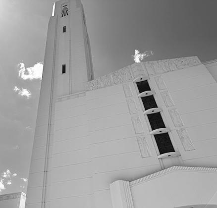 Exterior view of Cathedral of the Holy Spirit, a Catholic church in Bismarck, and part of the Bismarck diocese.