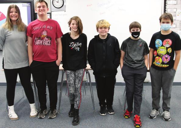 Pictured above are the participants in the Drayton Spelling Bee from the left; Alyvia Quibell, Grant Uggerud, Stephanie Kissee, Kourtland Smith, Loki Sylskar, Max Foss-Pokrzywinski. Photo submitted by Drayton Public School