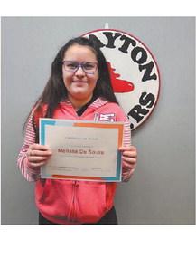 High School- Melissa De Souza, 8th Grade: Melissa is an amazing student who cares very much about her academics as well as those around her. She works hard until she succeeds at any problem that comes her way. Melissa is quick to help out her classmates if they need help with anything. Melissa is an amazing example of dedication.