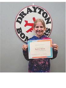 Elementary- Ruthie Rarick, 5th Grade: Ruthie is kind and empathetic. She tries so hard not to let anything get her down and keeps a positive attitude. Ruthie is kind to everyone and shows true character. She is always willing to help teachers and other students. Ruthie is a great example of kindness.