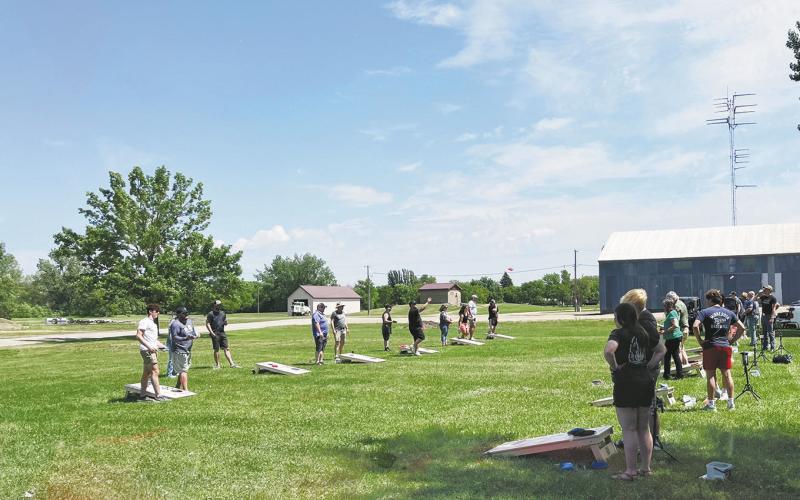 A beautiful day and a good turnout for the St. Thomas Daze cornhole tournament. Photo by Kathryn Sisk.