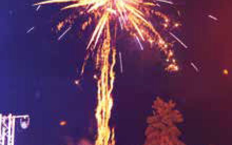 The fireworks display at the street dance Saturday evening. Photo by Lyle Van Camp
