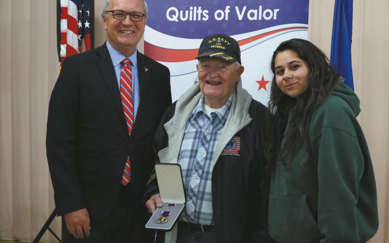 U.S. Senator Kevin Cramer, Donald DuFrame and granddaughter, Breeanna DuFrame.