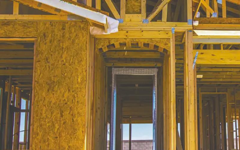Progress is coming along nicely for this Sparks house in Lakota, ND. Photo courtesy of Red River CHDO