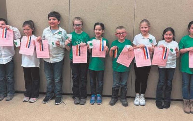 Cloverbuds (l to r) Atlas Moore, Avery Clemetson, Cole Furstenau, Sadie Halverson, Elena Stegman, Silas Norrell, Grace Seng, Brinxlee Hay, Katherine Van Niekerk