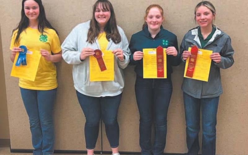 Seniors: (l to r) Caroline Stegman, Malory Kemp, Amelia Carpenter, Colbie Furstenau