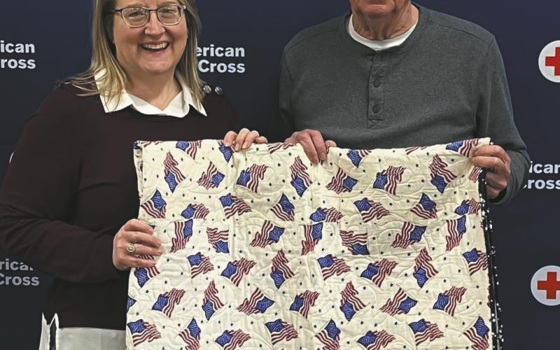 A photo from the 2024 Red Cross holiday quilt drive, Fargo, ND. Photo courtesy of the American Red Cross.