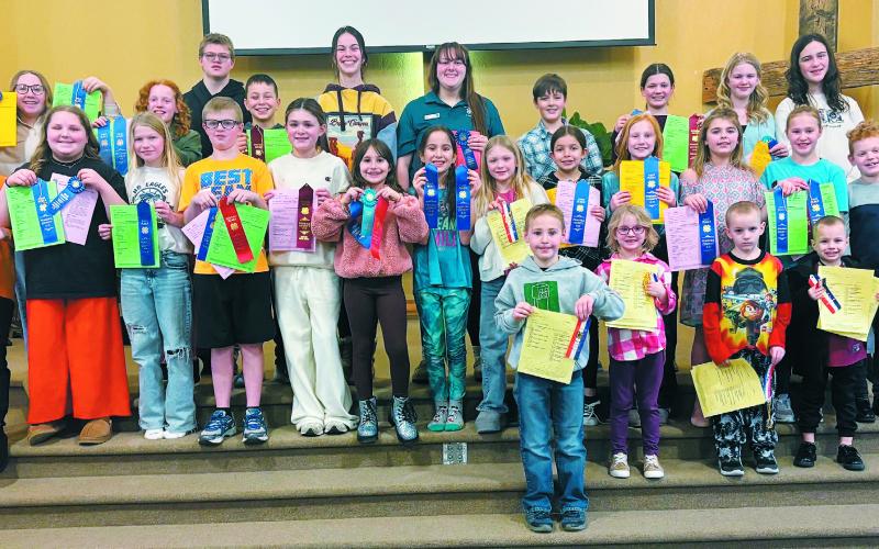 First Row (l to r): Ramsey Heck, Kiara Norrell, Ben Olmstead, Leif Olmstead Second Row: Adlee Hay, Lainy Shane, Sadie Halverson, Levi Norrell, Mallory Latozke, Olive Truver, Elena Stegman, Aubree Johnson, Brinxlee Hay, Ava Morrison, Sadie Kennedy, Charlie Heck, Adam Morrison Third Row: Pyper Shane, Ruby Morrison, Chaz Halverson, Nathan Stegman, Caroline Stegman, Malory Kemp, Oscar Hunter, Chloe Hunter, Stella Norrell, Naomi Stegman Submitted photo