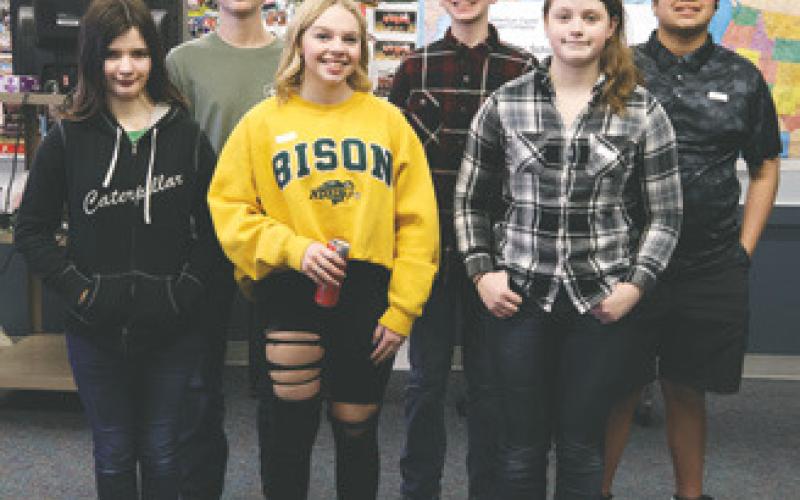 FFA Officers; back row from the left: Hunter Sherrill, Jonah Rarick, Jerimiah Johnson. Front row from the left: Brooklynne Petersen, Hope Patterson, and Stephanie Kissee. Photo by Lyle Van Camp.