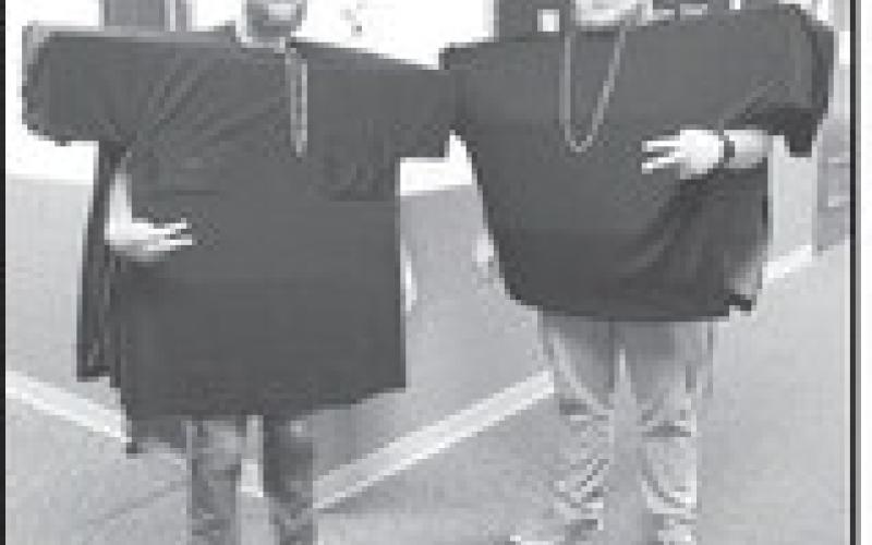 Mr. Pokrzywisnki and Mr. Riddle dressed up for Kanye West versus Taylor Swift Day. Photo by Lyle Van Camp