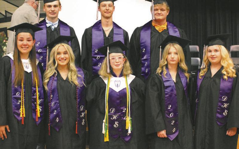 Back L to R: Grant Vold, Gavin Ryan, Bryce Wimpgheimer Front L to R: Hailey Berg, Claire Thompson, Siobhan Kissee, Emily Jerome, Natasha Knudson. Photo by Andrea Johnston