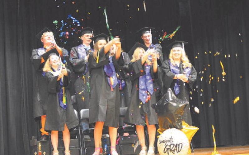 Streamers were thrown instead of hats. Photo by Andrea Johnston.