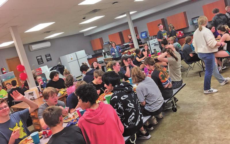 Pictured above is the Drayton Valley Edinburg Titans track team enjoying their meal together. Photo submitted