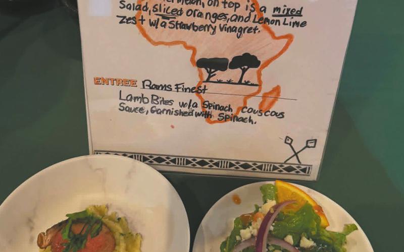 Entree (left) and appetizer (right) prepared by Johnson and his team. Photo by Yvonne Johnson