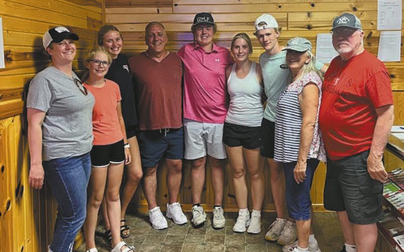 Steve’s sister in law Jessie Aasand, niece Shea Aasand, daughter Reegan Aasand, brother Mike Aasand, son Lincoln Aasand, niece Kiara Aasand, nephew Thomas Aasand, and Marlene and Dale Aasand parents of Steve. Submitted photo