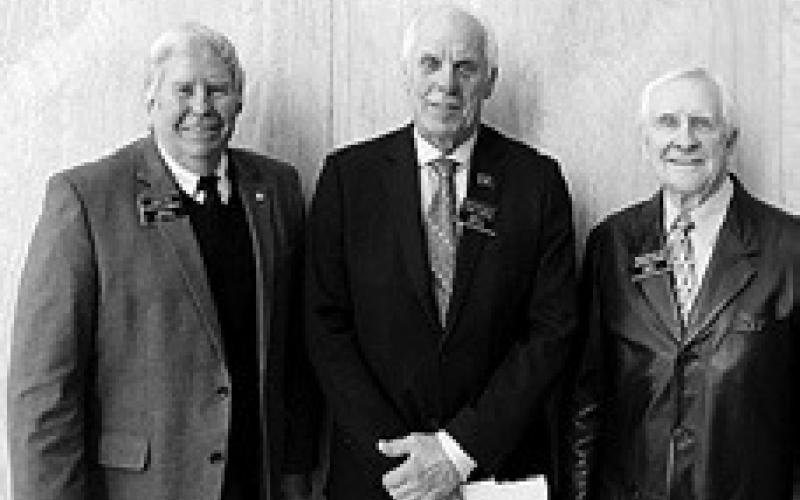 From left to right: Vietnam War veterans Sen. David Clemens, R-West Fargo; Rep. Dennis Johnson, R-Devils Lake, and Rep. Lawrence Klemen, R-Bismarck. NDNA photo.