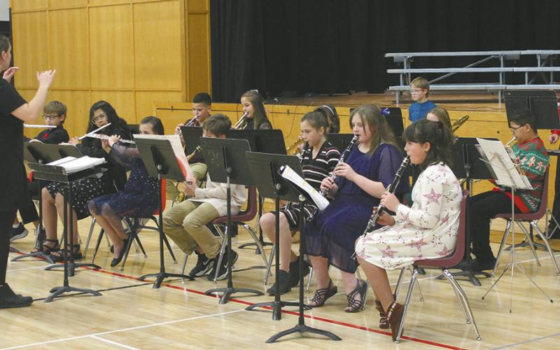 Fifth and sixth-grade band students perform. Photo by Jamie Rarick.
