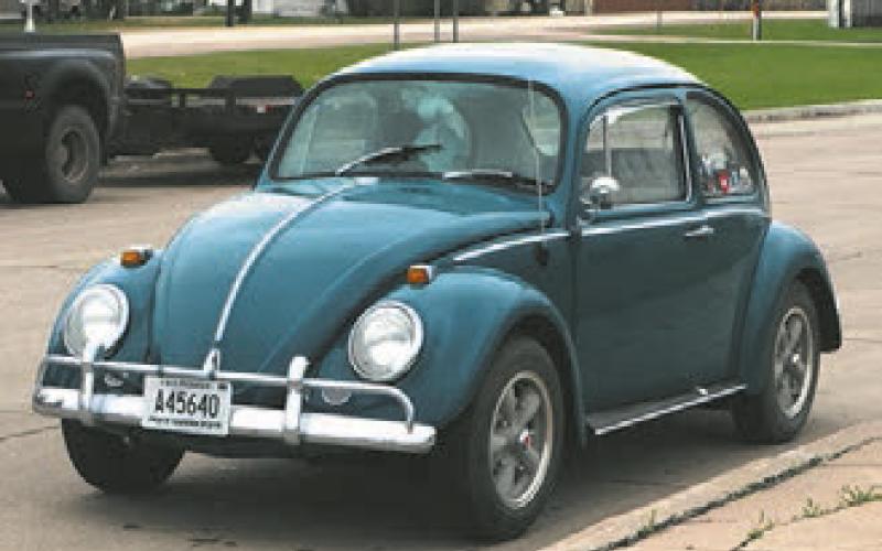 Lloyd and Claudia Thompson's Volkswagon Beetle kept up with the crew all day long. Photo by Lyle Van Camp.