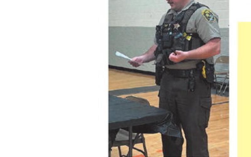 The officer Pat Moreland teaching. Submitted photo.